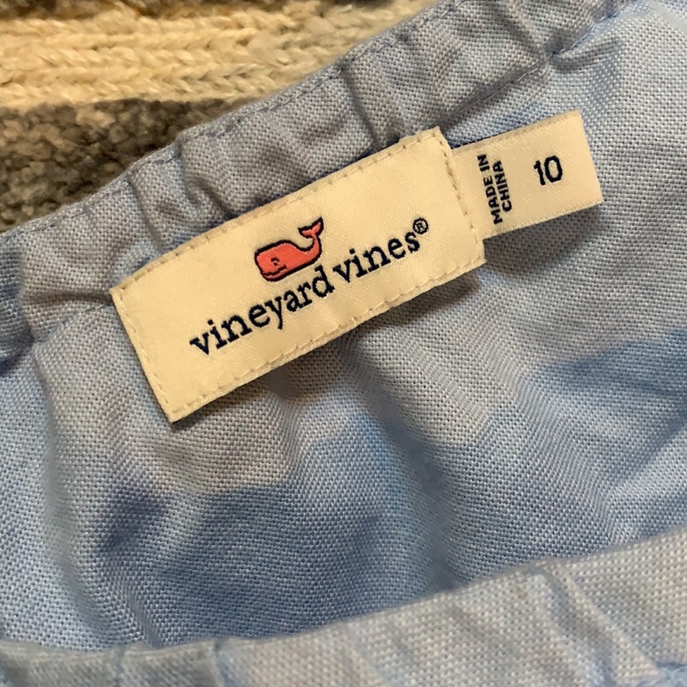 Vineyard Vines light blue chambray one shoulder flutter top - Picture 6 of 6